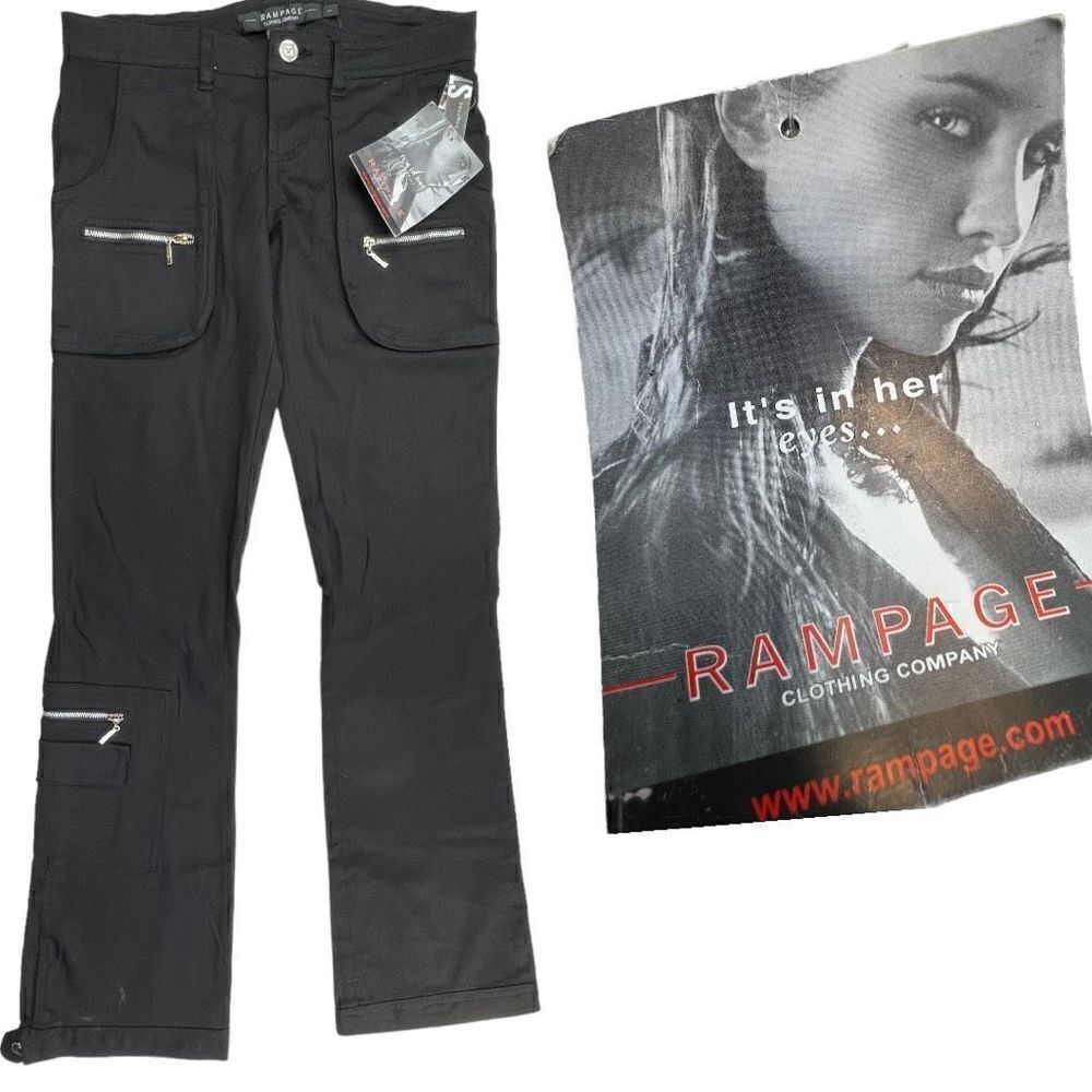 Rampage Women's Low Rise Flat Front Zipper Skinny Jeans Black Dark Wash Size 1